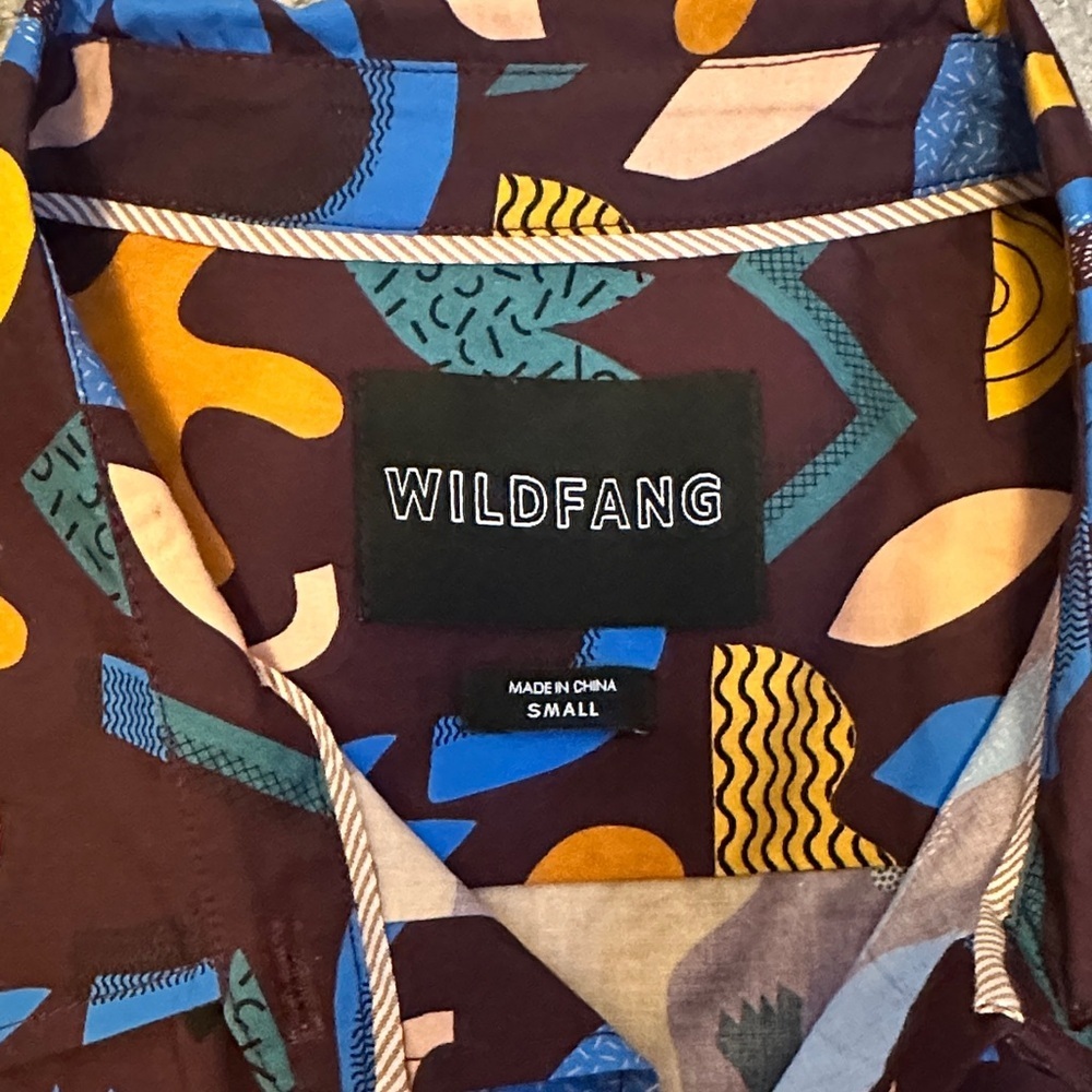 WILDFANG Short Sleeve Button Up Shirt S - Picture 2 of 3